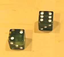 Vintage Translucent Green Bakelite 14mm 9/16in Square Dice With White Pips picture
