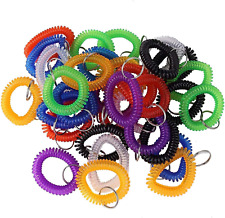 Pack of 35 Assorted Color Stretchable Plastic Bracelet Wrist Coil Wrist Band Key picture