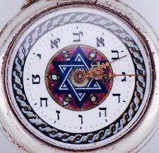Antique 19th Century Pocket Watch Fancy Jewish Enamel Dial c1890's picture