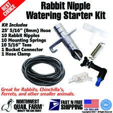 Rabbit Nipple Watering Start Kit Gravity Fed Watering Set Ups 10 Nipples picture