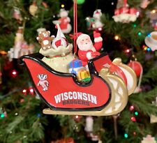 Danbury Mint 2009 Wisconsin Badgers Christmas SANTA’s SLEIGH Ornament: NCAA picture