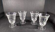 4 FOSTORIA COLONY CLEAR SWIRL FOOTED ICED TEA GOBLETS picture
