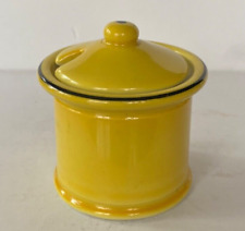 Vintage AVCO China Vitrified Restaurant Ware 1950's Mustard Jar Yellow w/ Black picture