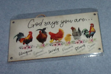Rooster Chicken Wall Decor Farmhouse Animal God Says You Are...   New picture