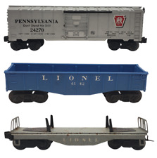 3 Vintage Lionel Train Cars - Freight Car - Loader - Flatbed picture