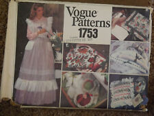Vintage Vogue Sewing Pattern 1753 Misses Apron Gifts Bag Pillow Sachet Frame UNC picture
