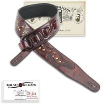 Walker & Williams GE-211 Antique Mahogany Strap w/Norse Tooling & Nailhead Studs picture