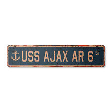 USS AJAX AR 6 Vintage Street Sign us navy ship veteran sailor rustic gift picture