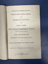 Antique 1908 26th Annual Report Board Of Control New York Ag. Exp. Station picture