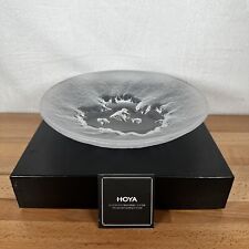 Large Vintage Hoya Crystal Glass Iceberg Display Charger Centerpiece Bowl w/Box picture