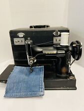 Antique/Vintage SINGER Featherweight Sewing Machine 221 in Case Made in 1956 USA picture