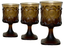 Vintage Noritake Spotlight Large Water Goblets Wine Glasses Brown Lot of 3 picture