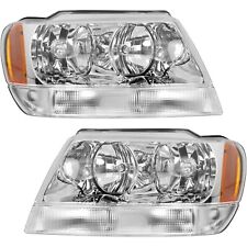Headlight Set For 99-2004 Jeep Grand Cherokee Left and Right With Bulb 2Pc picture