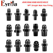 AN4 AN6 AN8 AN10 AN12 0° Straight Male Flare Fuel Hose End Fitting Adapter picture