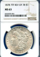 1878 P NGC MS63 7TF Rev 78 Morgan Silver Dollar $1 1878-P 7TF MS-63 Rev of 78 picture