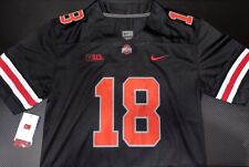 BLACKOUT Marvin Harrison Jr Ohio State OSU Jersey Buckeyes Stitched 18 NWT Black picture