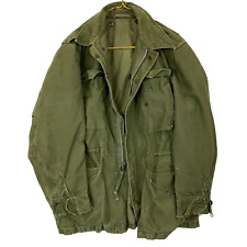 Vintage Military Wind Resistant Jacket Size Small Green Vietnam Era 60s 70s picture