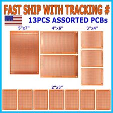 13pc PCB Kit Prototyping Single Sided Circuit Board Breadboard Stripboards picture
