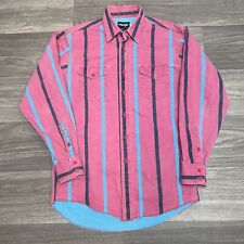 Vintage Wrangler Brush Popper Shirt Mens 15.5-33 Pink Stripe XLlong Tail Cowboy picture