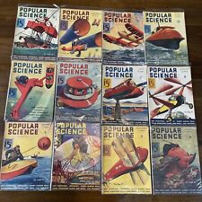 Vintage 1934 Popular Science Magazine January - December 12 Issues Sleeved picture