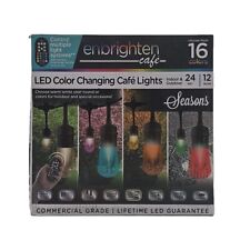 Enbrighten 12bulb 24ft Indoor/Outdoor Black Vintage Color Changing LED Lights picture