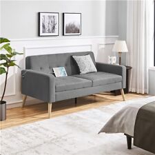 Mid-Century Modern Loveseat Sofa with USB Charging Ports 65″ W Small Couch  picture