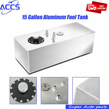 15 Gallon Polished Aluminum Race Fuel Cell Gas Tank With Cap + Level Sender picture