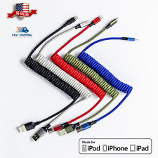 Fast Charge USB Cable Spring Coiled Cord For iPhone 14 13 12 11 XR X 8 7/ProMax picture