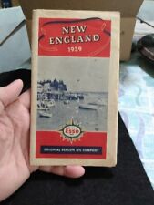 1939 Colonial Beacon Oil Co ESSO Gas Station New England Road Map  picture