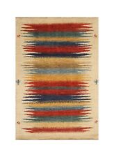 3 x 5 ft Beige Modern Gabbeh Afghan Hand Knotted Abstract Area Rug picture