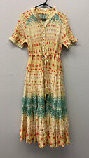 Free People Maxi Dress Womens Medium Rare Feelings Cottage Prairie Tiered Ruffle picture