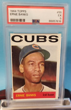 💥 1964 Topps ERNIE BANKS # 55 PSA FRESHLY GRADED SOLID CORNERS LOOKS HIGHER💥 picture