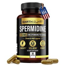 Earth Elixir Spermidine 1200mg (90 Capsules) 3 Month Supply – Wheat Germ Extract picture