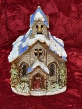 Vintage Ceramic  Porcelain Multi textured Church Holiday Collectible 8 3/4” T picture