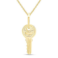 Small Key Charm Pendant Necklace With 18