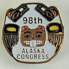 1983 Vintage 98th Alaska Congress Bird Animal Head Hat Pin Lapel Pin Rare picture