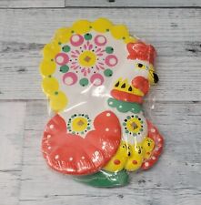 Vintage Chalkware Multicolored Rooster Chicken Hen Wall Art Hanging Plaque NEW picture