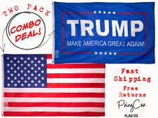 Bundle Set of 2 3x5FT Flag Trump MAGA President American Make America Great USA picture