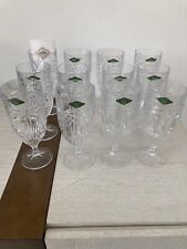 12 GODINGER Shannon Crystal SOUTH BEACH Palm Tree Water Iced Tea Glasses 13oz picture