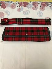 Vintage 1960's Collapsable Red Black Tartan Plaid Fabric Soft Body Suitcase picture