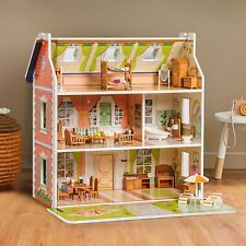 ROBOTIME Doll House Wooden Dollhouse with Furniture Birthday Gift for Toddler 3+ picture