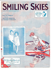 CHARLEY STRAIGHT Vintage Sheet Music SMILING SKIES 1928 Lee Simms Piano Solo picture