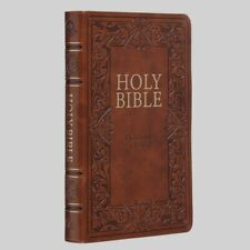 The Holy Bible Kings James Version Bible Thumb Indexed Red Letter / Brown  picture