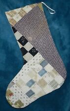 ANTIQUE VINTAGE CUTTER QUILT CHRISTMAS STOCKING AMAZING HAND QUILTING 23-126 picture