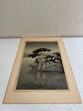 Vintage Antique Japanese Kawase Hasui Woodblock Kiyozumi Garden in Moonlight picture