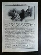 Vintage 1917 The Aeolian-Vocalion Full Page Original Ad 222 picture
