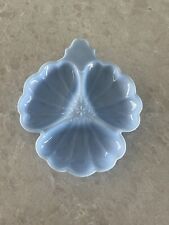 Vintage Jeanette Glass Delphite Blue Shell 3-section Dish MCM Mint  picture