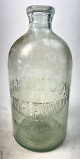 Vintage Glenwood Inglewood Spring Water Embossed Glass 86 Fluid Oz Bottle picture