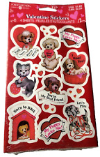 American Greetings AGC 1994 Valentines Day Stickers 4 Sheets Puppy Dogs VTG New picture