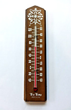 Vintage Tru-Temp Wooden Wall Mount Thermometer Made in USA 8